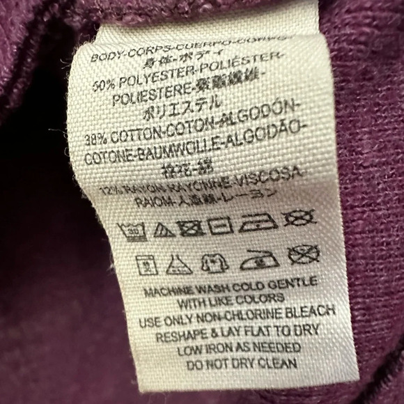 We the Free Split Back High Low Purple Turtleneck Top Size Small Tunic Boho - Picture 5 of 5